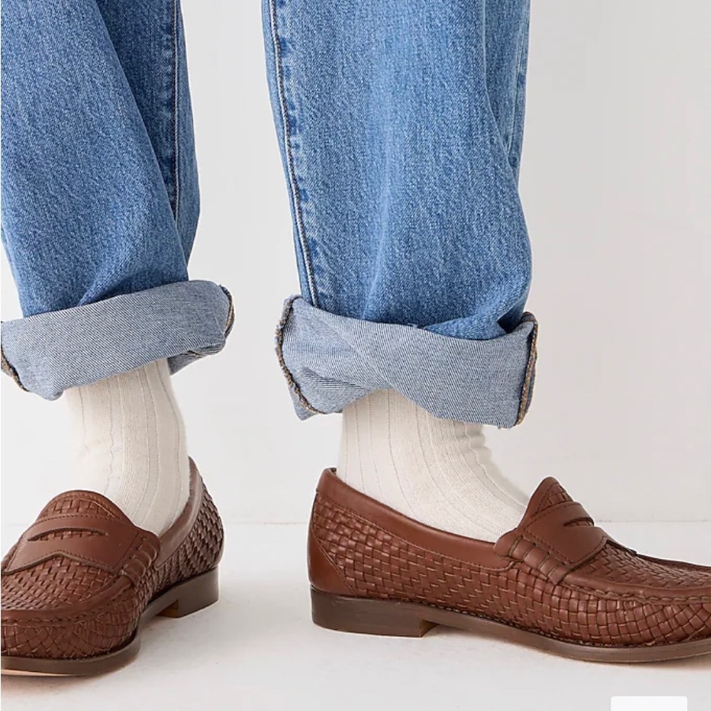 New in box J Crew Winona penny loafers in rich cognac